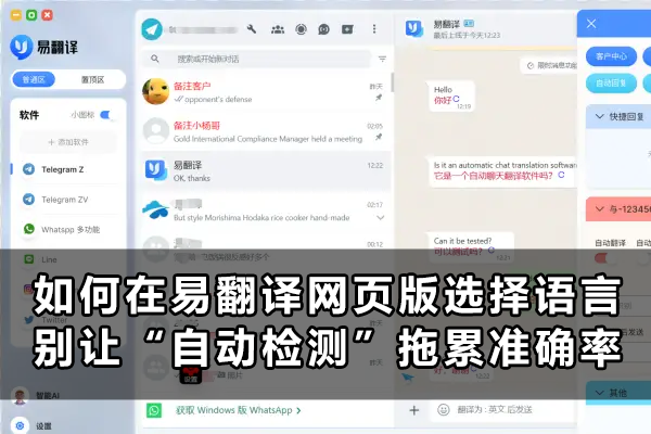易翻译默认设置怎么改？